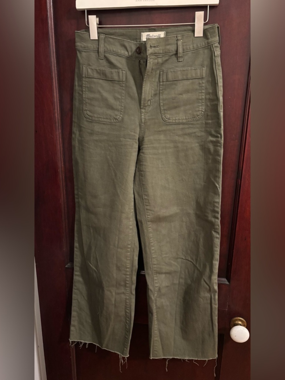 Madewell Olive Green Emmett Wide-Leg Pants Size 26